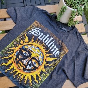 Sublime Band Graphic Crop Top - Charcoal